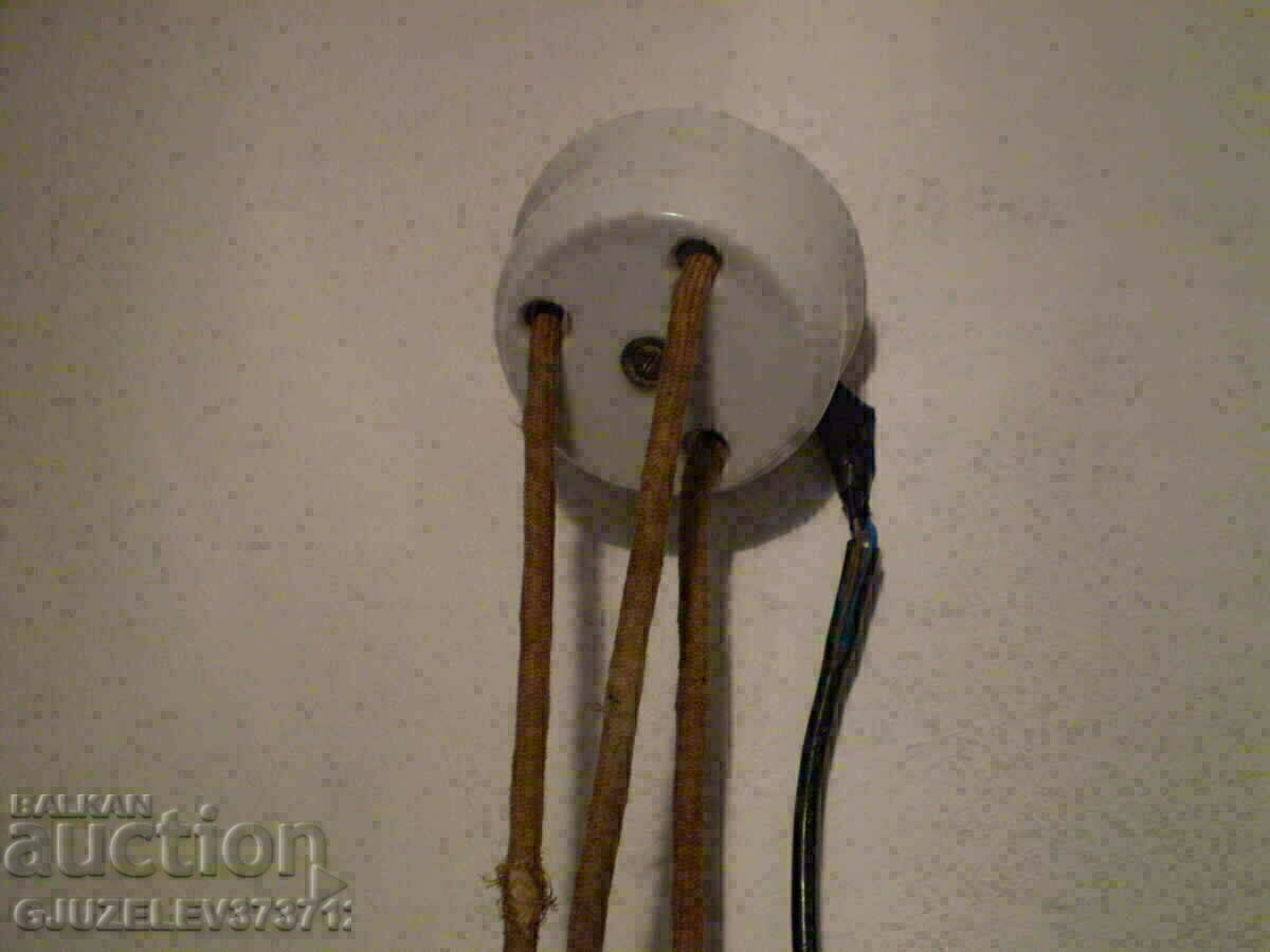 Candelabru cu ouă din porțelan Art Deco 30 cu sticlă ondulată - 6 Candelabru cu ouă din porțelan Art Deco 30 cu sticlă ondulată - 6