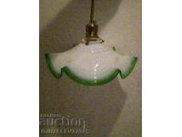 Art Deco 30 Porcelain Egg Chandelier with Curly Glass