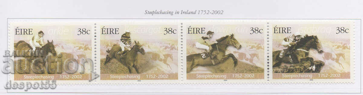 2002. Eire. Άλογα - το πρώτο στιπλ της Ιρλανδίας. Λωρίδα.
