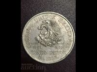 Mexic 5 pesos 1953 Hidalgo Jubilee Argint Monedă