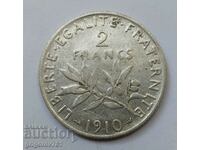 2 Φράγκα Ασήμι Γαλλία 1910 - Ασημένιο νόμισμα #148
