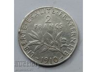 2 Francs Silver France 1910 - Silver Coin #149