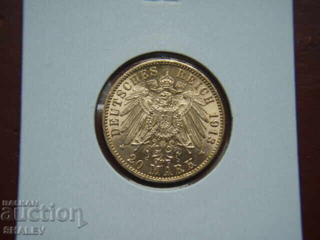 Δημοπρασία 20 Μάρκα 1913 Αμβούργο (Γερμανία) Αμβούργο/Γερμανία - AU (χρυσός)
