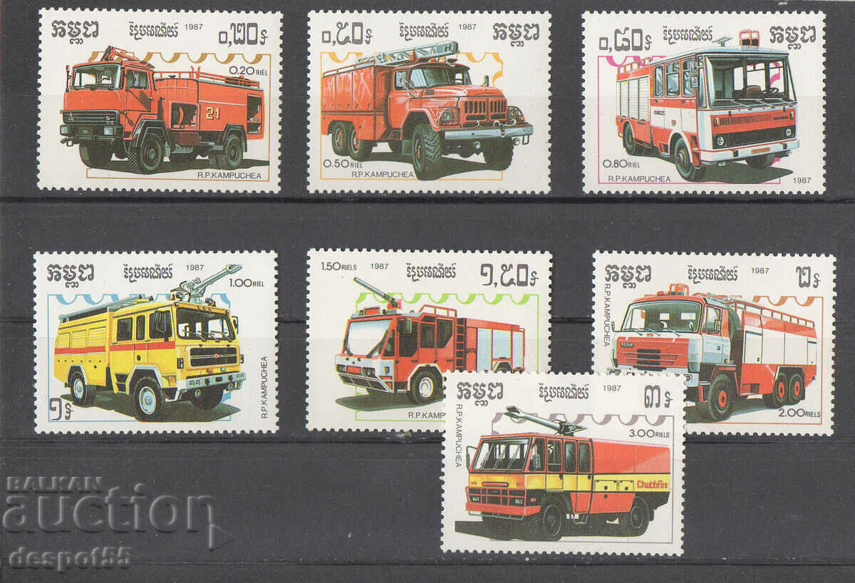 1987. Cambodgia. Mașini de pompieri.