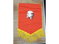 old Russian Soviet USSR large pennant flag with Lenin