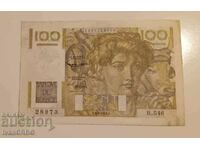 100 franci Franța 1953 bancnotă franceză Franța