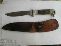 Old military knife, blade, dagger with horn handle