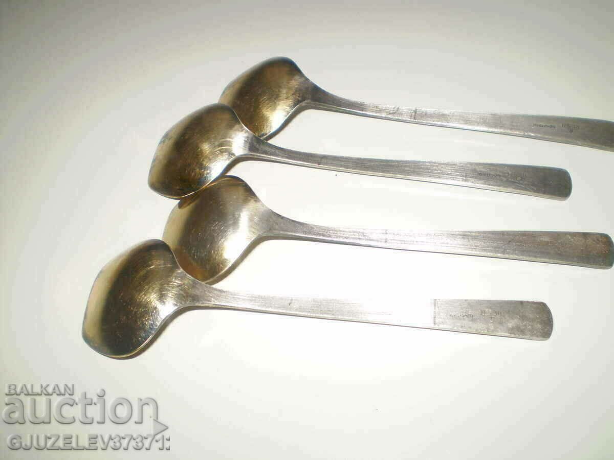 Auction  Vintage 4 ice cream scoops gold plated marked MNC15-20