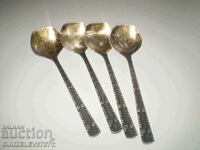 Vintage 4 ice cream scoops gold plated marked MNC15-20