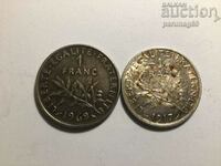 Франция 1 франк 1917 и 1969 година (L.115)