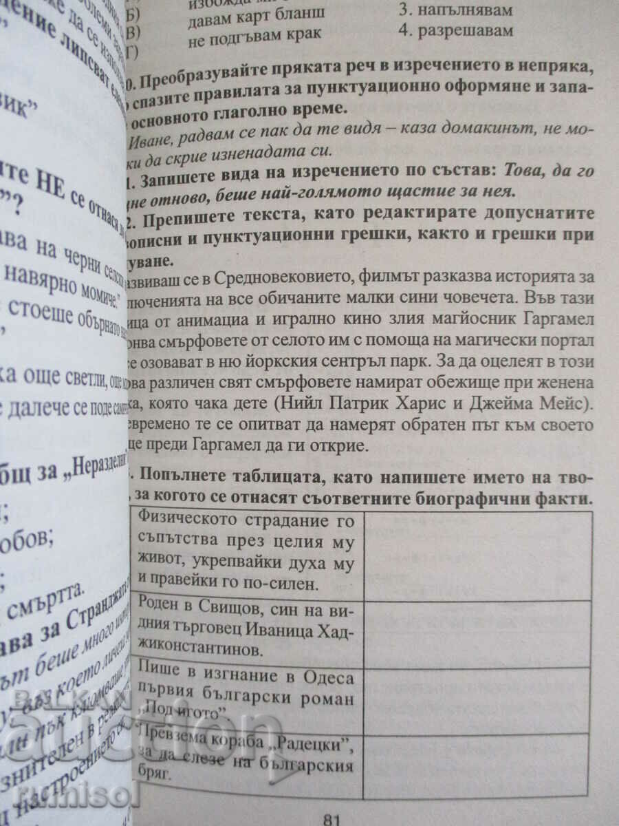 Auction Comprehensive training in Bulgarian language and literature - 7th grade Auction Comprehensive training in Bulgarian language and literature - 7th grade