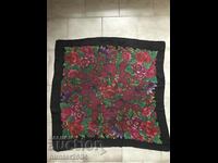 Russian shawl, batik, silk - 93/93 cm