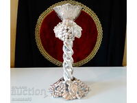 Silver-plated candlestick, vines, grapes, 880g.