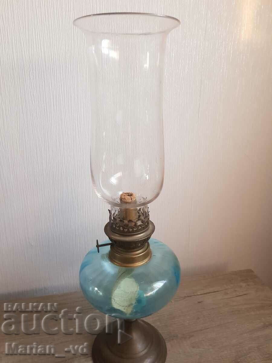 Old gas French table lamp blue glass with price 95.00 BGN | € 48.57 Old gas French table lamp blue glass with price 95.00 BGN | € 48.57
