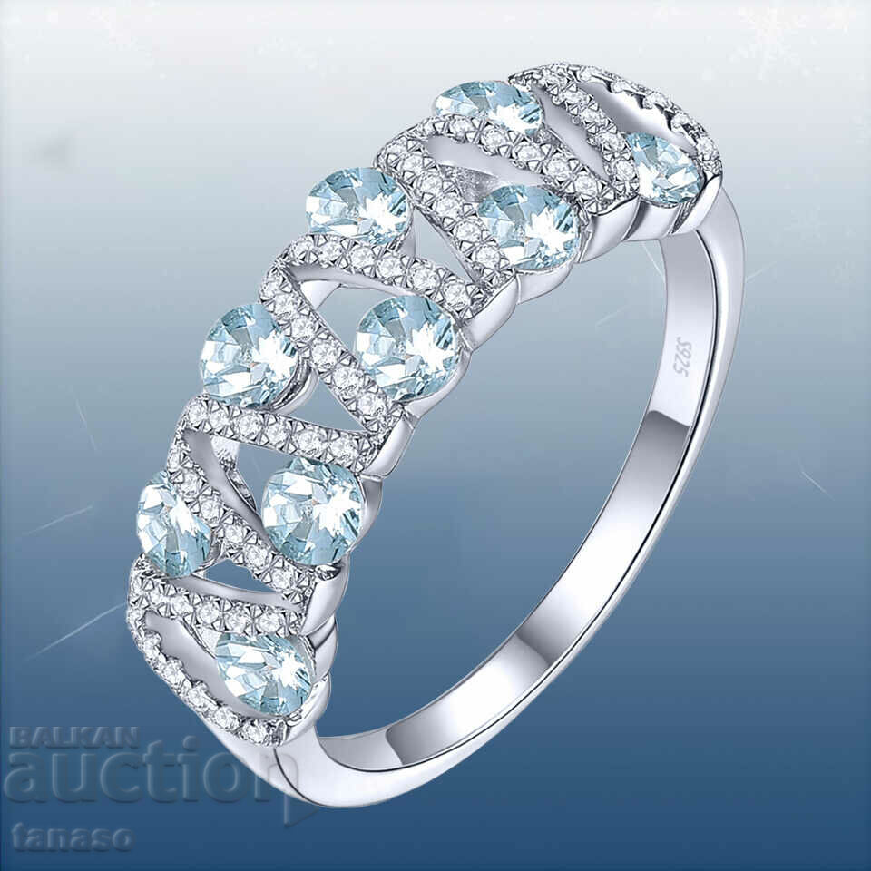 Ladies ring with aquamarines with price 25.00 BGN | € 12.78