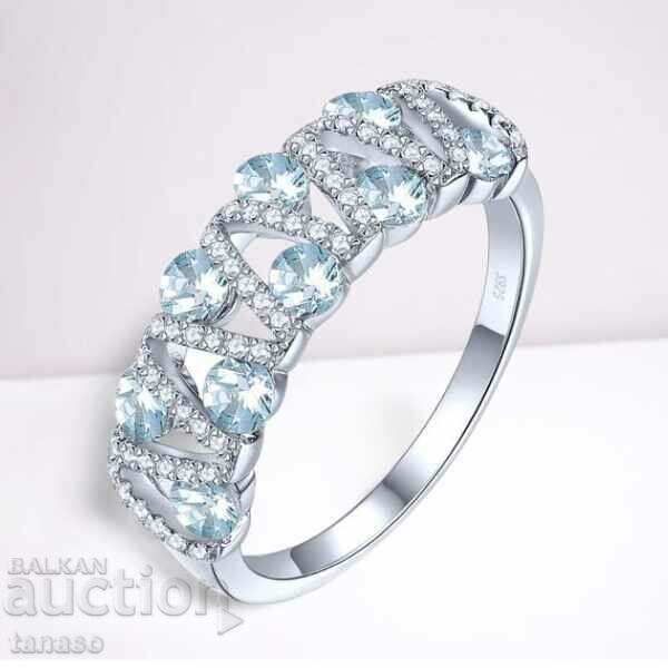 Delivery of Ladies ring with aquamarines