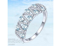 Ladies ring with aquamarines