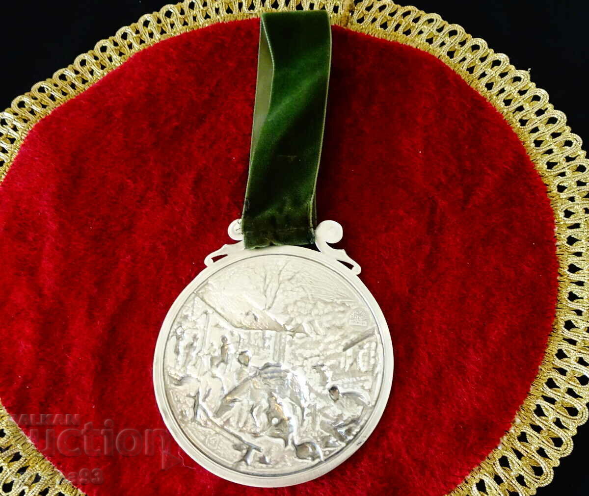 Delivery of Plaque, panel of pewter Winter by SkS Delivery of Plaque, panel of pewter Winter by SkS