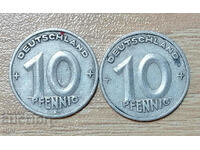 Лот 10 пфенига 1948 и 1949