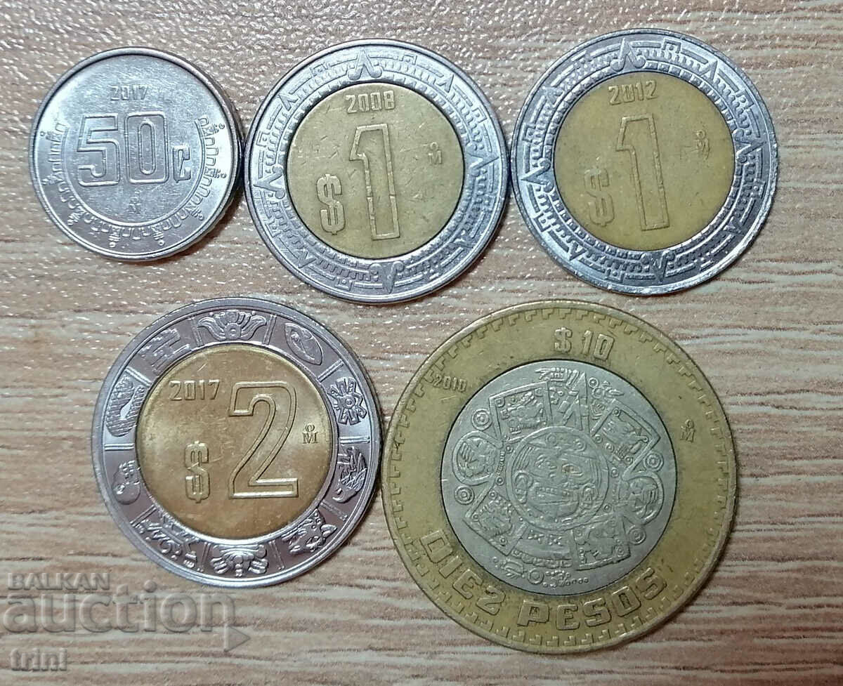 Лот монети Мексико 2008 - 2017 година