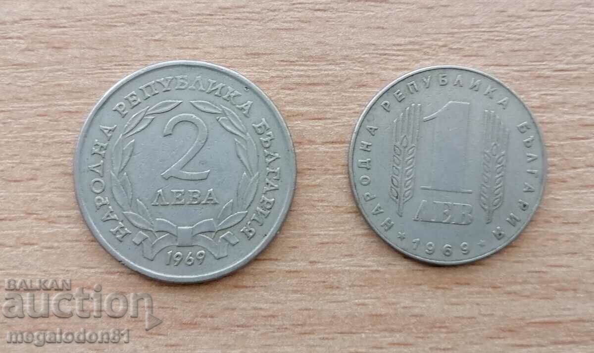 Bulgaria - jubilee coins, 1 and 2 BGN 1969. with price 8.00 BGN | € 4.09 Bulgaria - jubilee coins, 1 and 2 BGN 1969. with price 8.00 BGN | € 4.09