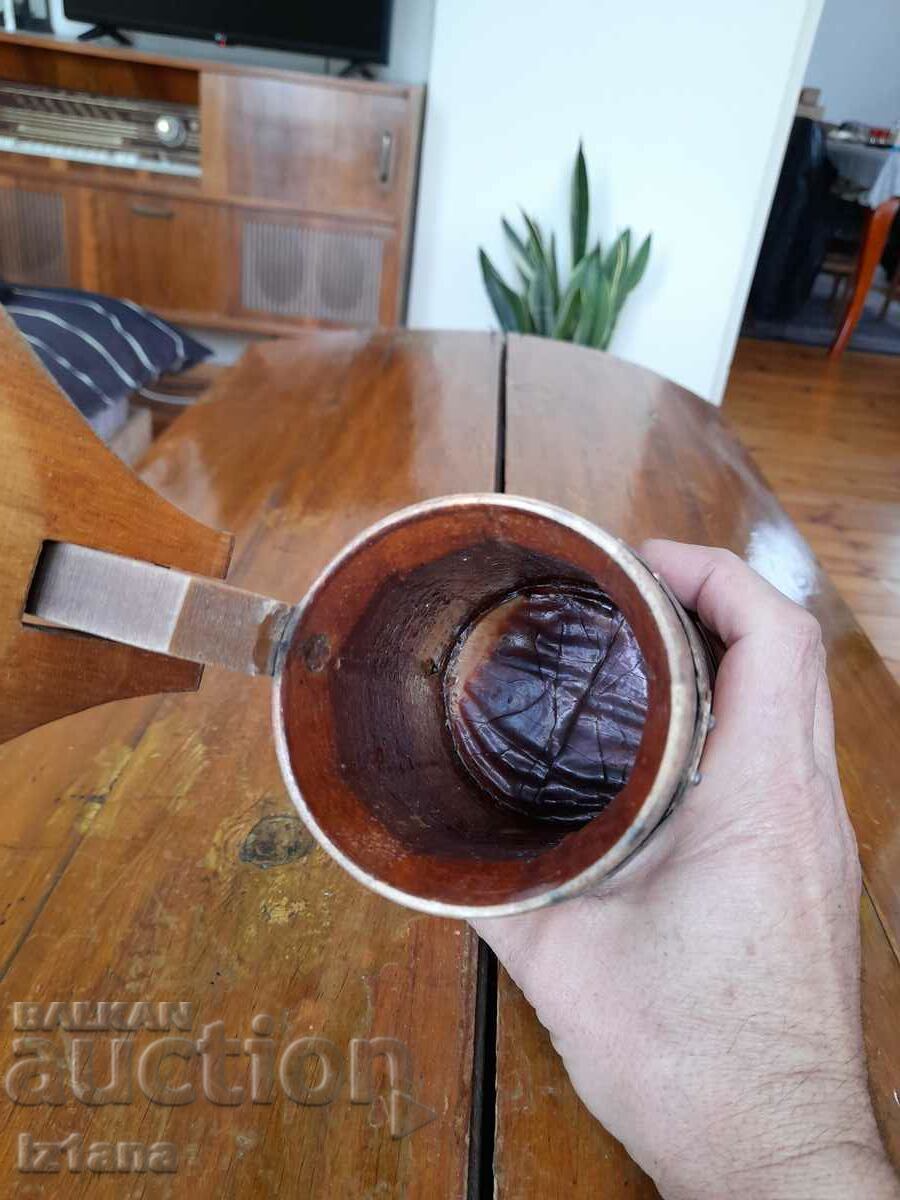 Old wooden mug, glass - 5 Old wooden mug, glass - 5