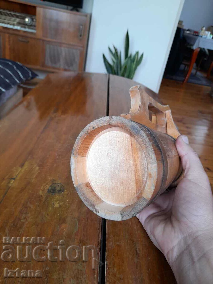 Old wooden mug, glass - 6 Old wooden mug, glass - 6