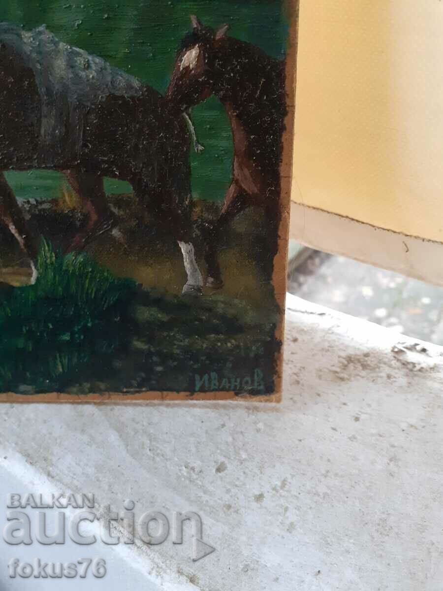 Delivery of Unique painting "The Horseman" oil on phaser art. Ivanov Delivery of Unique painting "The Horseman" oil on phaser art. Ivanov