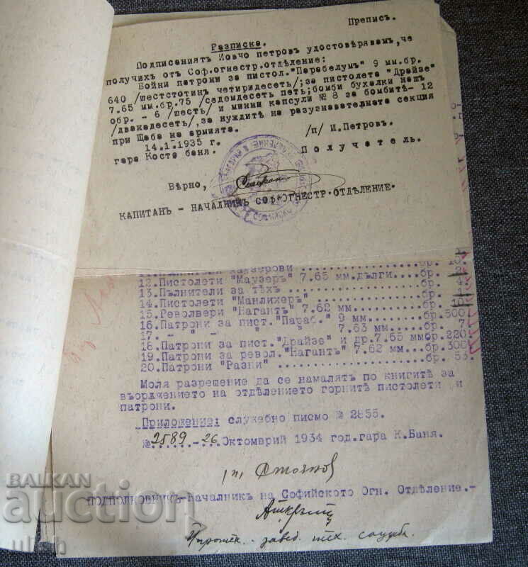Auction 1935 Top Secret Chief of Garrison Sofia lot of documents Auction 1935 Top Secret Chief of Garrison Sofia lot of documents
