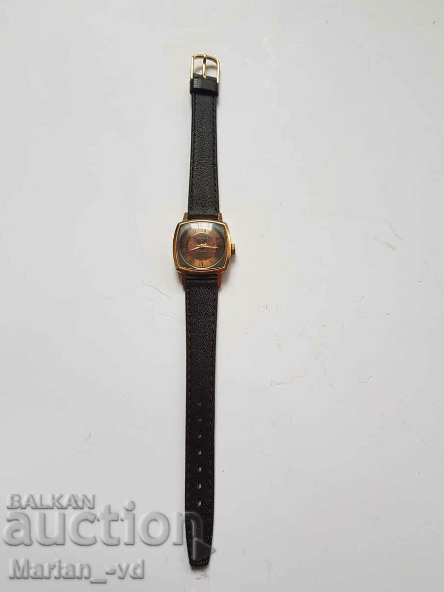 Sekonda 17 jewels retro gold plated mechanical watch for women