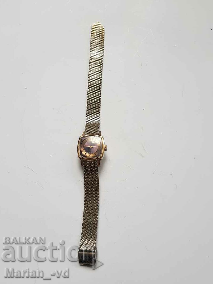 Дамски ретро позлатен механичен часовник Sekonda 17 jewels