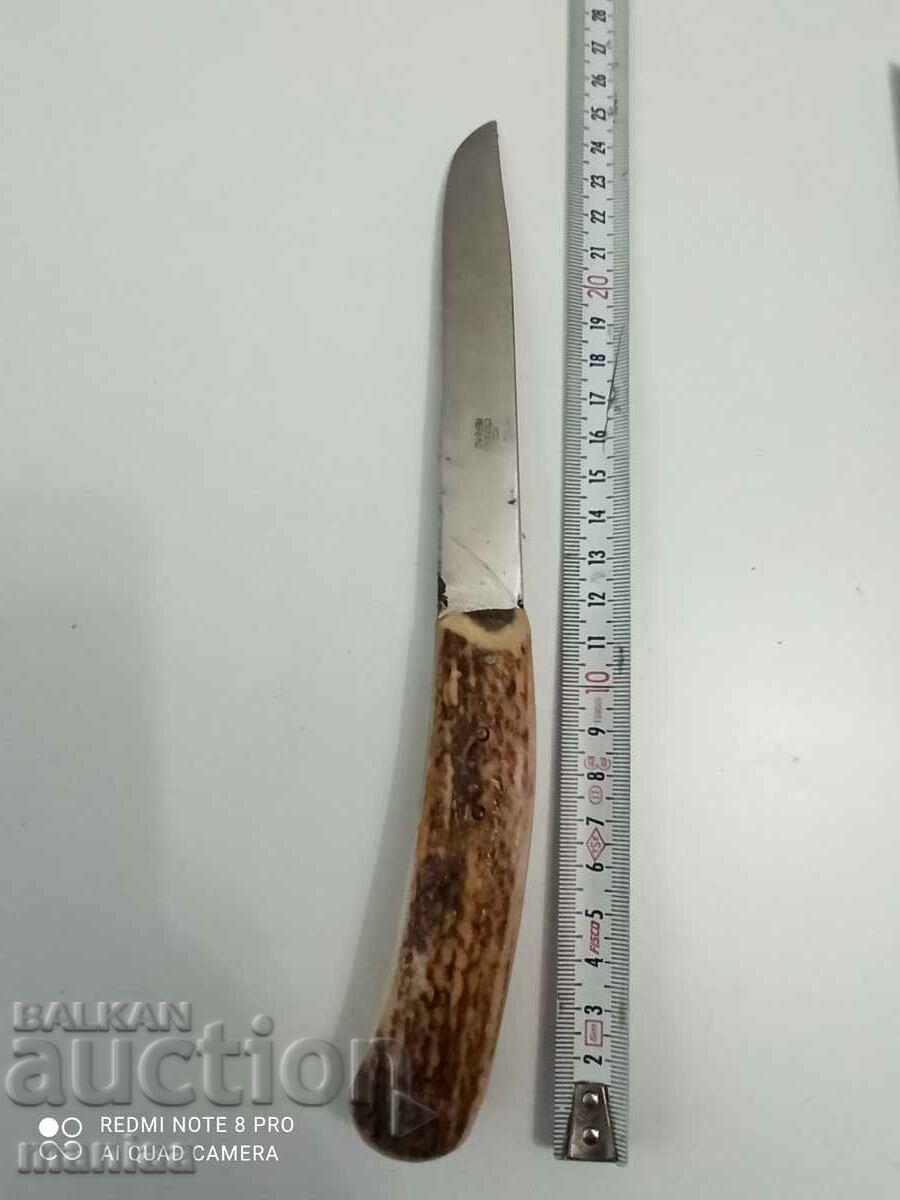 Old Bulgarian knife with a deer horn handle