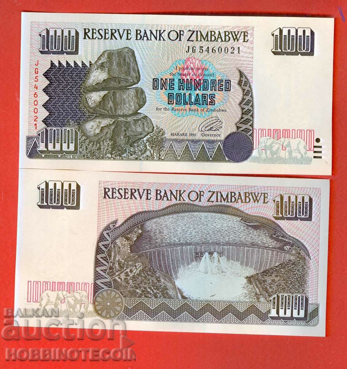 ZIMBABWE ZIMBABWE emisiune de 100 USD - emisiune 1995 NOU UNC