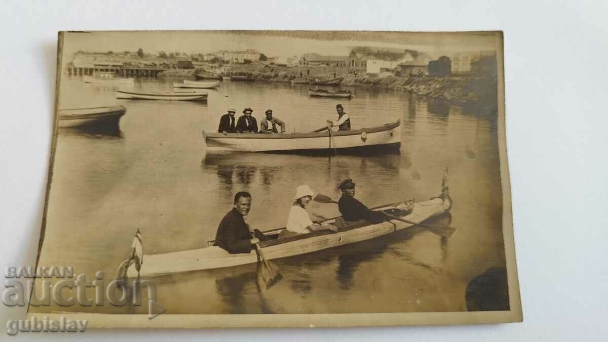 Снимка Бургас, пристанището, лодки, 1920-те год.