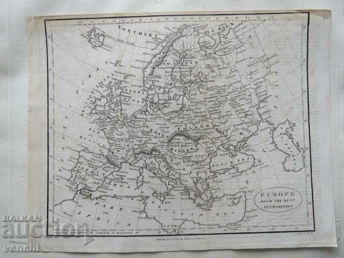 1814 - Χάρτης της Ευρώπης = πρωτότυπο + - 6
