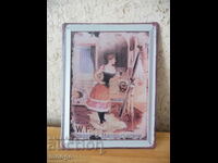 Placa metalica moda femeie corset oglinda frumusete baroc