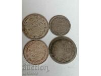 Lot de copeici 1905, 1906, 1907, 1914, Rusia argint