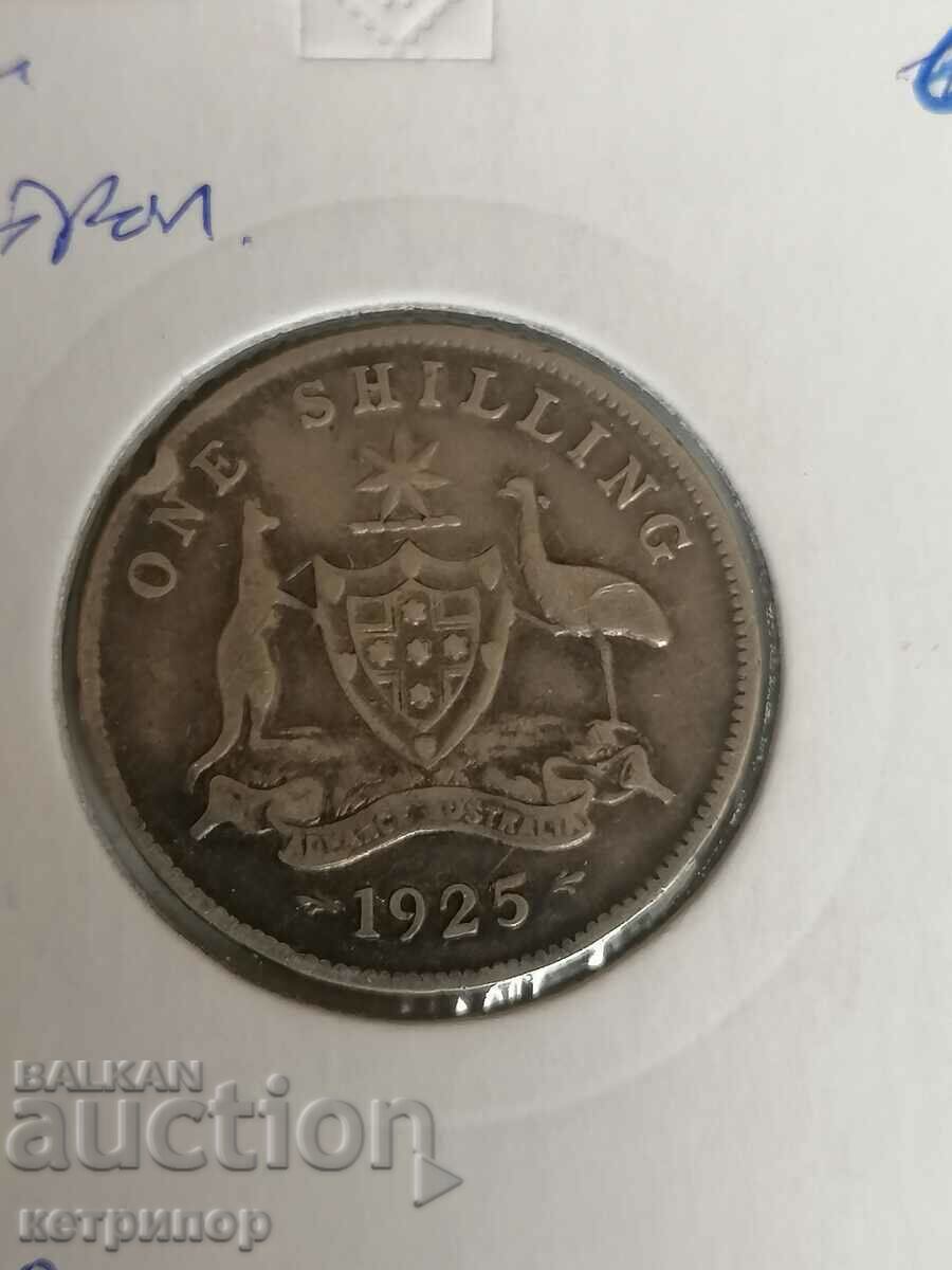 1 шилинг Австралия 1925 г. Сребърна