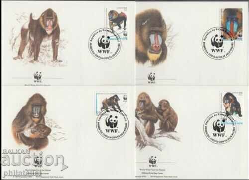 Екваториална Гвинея 1991 - 4 броя FDC Комплектна серия - WWF