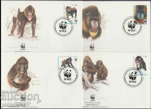 Екваториална Гвинея 1991 - 4 броя FDC Комплектна серия - WWF