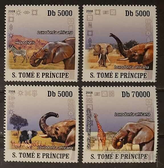 Sao Tome 2008 Πανίδα/Ελέφαντες 10€ MNH