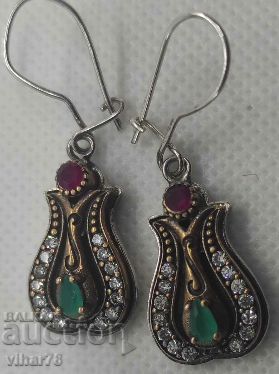 Very beautiful silver and jewelry bronze earrings