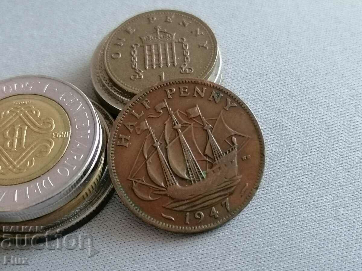 Монета - Великобритания - 1/2 (половин) пени | 1947г.