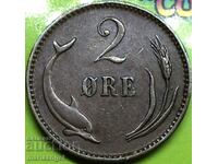 Denmark 2 ore yore 1902 - rare