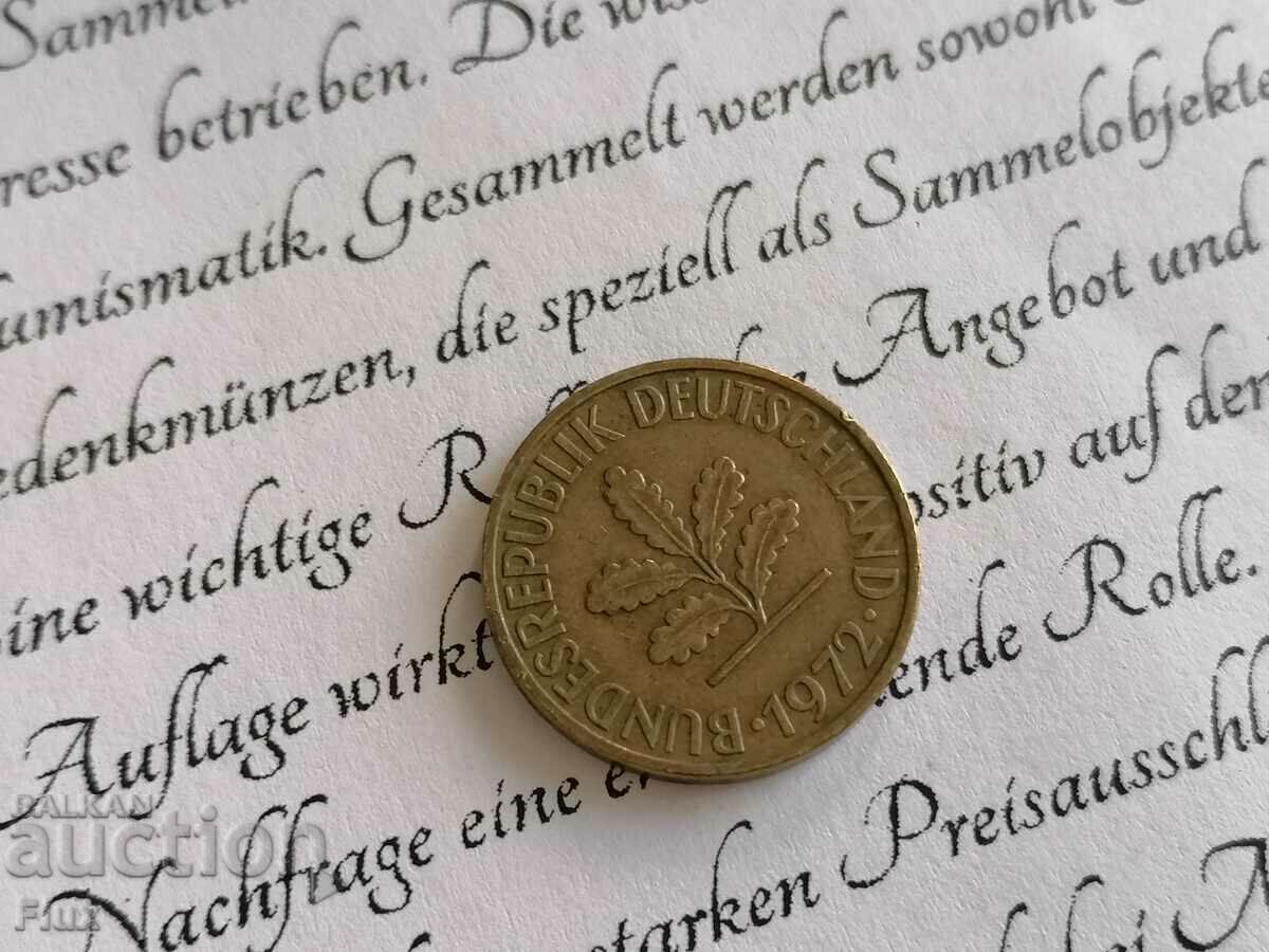 Coin - Germany - 10 pfennigs 1972; D series with price 0.80 BGN | € 0.41 Coin - Germany - 10 pfennigs 1972; D series with price 0.80 BGN | € 0.41