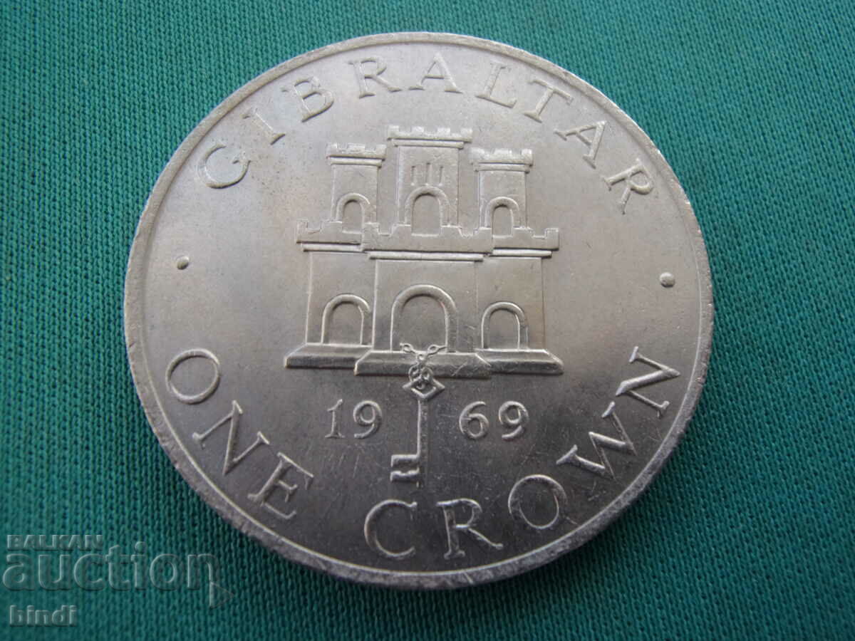 Gibraltar 1 Crown 1969 UNC