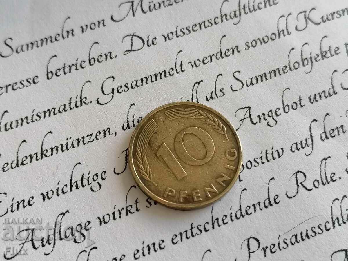 Monedă - Germania - 10 Pfennig | 1981; seria F