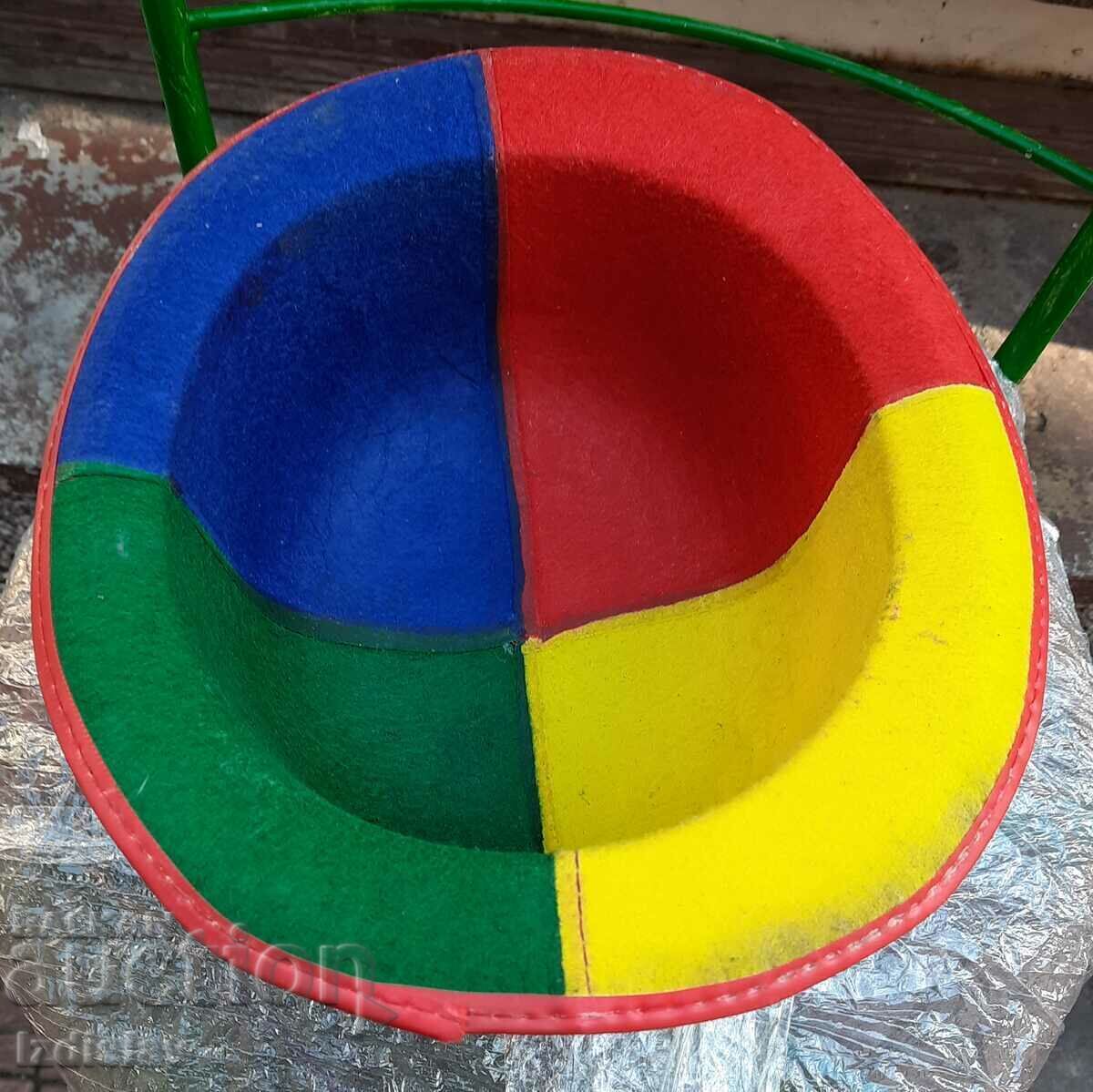 Auction Colorful felt hat for a clown, party. Auction Colorful felt hat for a clown, party.