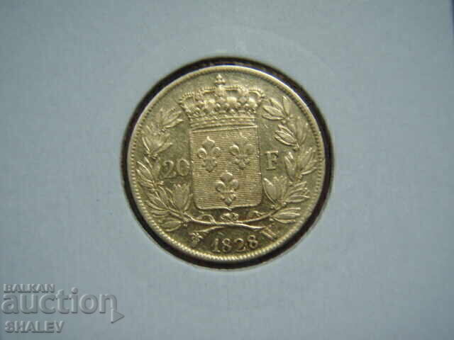 Auction  20 Francs 1828 W France (20 Francs France) - XF/AU (gold)