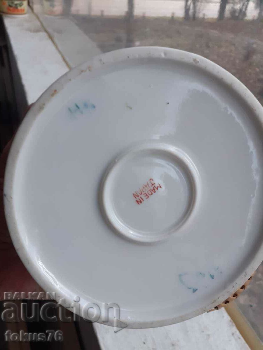 Old Japanese thick gilt porcelain candy jar - 6 Old Japanese thick gilt porcelain candy jar - 6